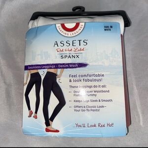 Spanx Assets White Denim Wash Leggings SIze M New